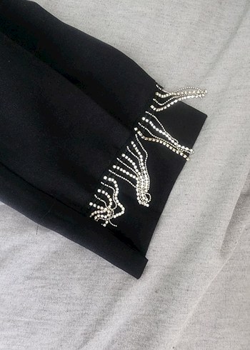 Kadın Siyah Kumaş Kemerli takım - Görsel 2