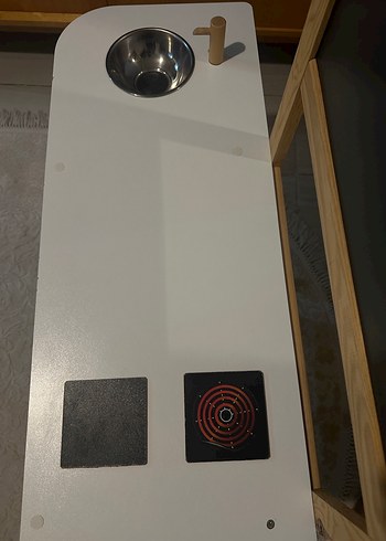 Çocuk Oyun Mutfak Seti Ahşap Beyaz - Görsel 4