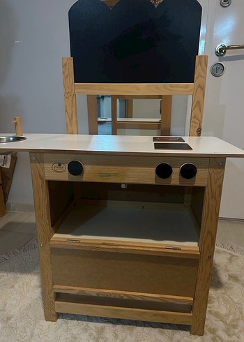 Çocuk Oyun Mutfak Seti Ahşap Beyaz - Görsel 2