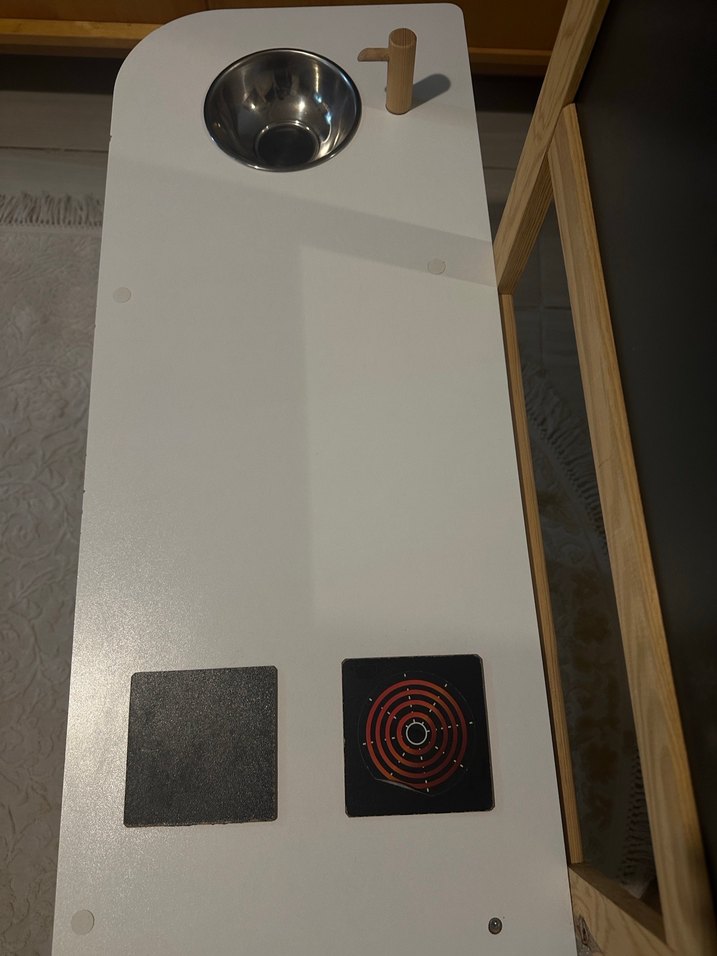 Çocuk Oyun Mutfak Seti Ahşap Beyaz - Görsel 4