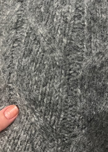 H&M Gri Yüksek Yakalı Örgü Kadın Kazak - Görsel 3