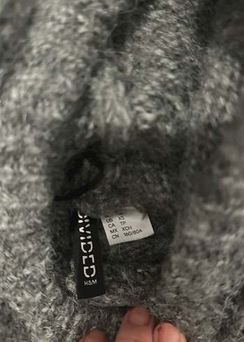 H&M Gri Yüksek Yakalı Örgü Kadın Kazak - Görsel 2