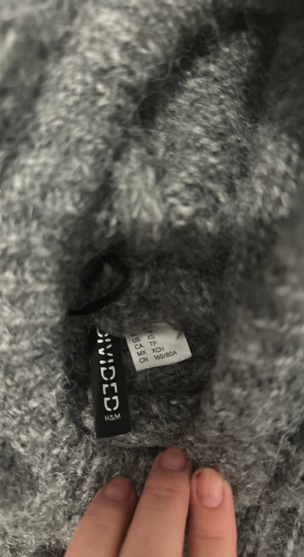 H&M Gri Yüksek Yakalı Örgü Kadın Kazak - Görsel 2