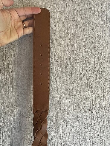 Beden kahverengi Renk Pieces Taba Deri Örgü Kemer