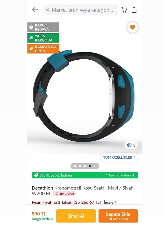 Decathlon marka kronometrili koşu saati - Görsel 3