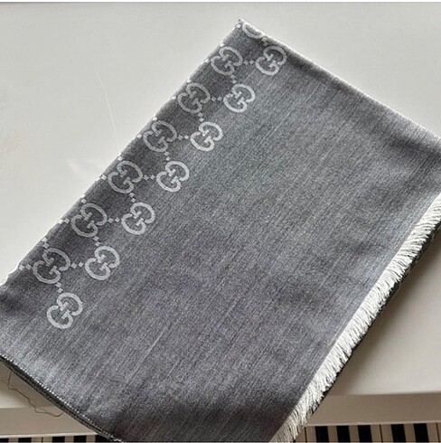 İthal Gucci marka gri şal - Görsel 7
