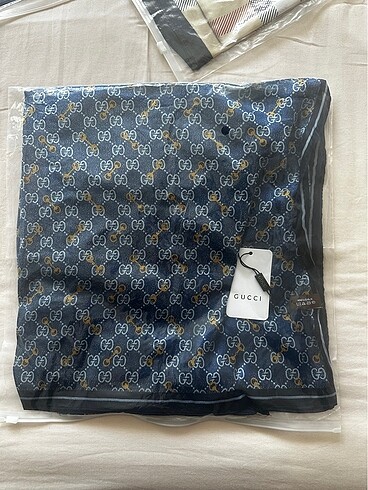 Mavi Vual ipek şal - Görsel 7