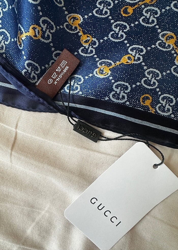 Mavi Vual ipek şal - Görsel 4