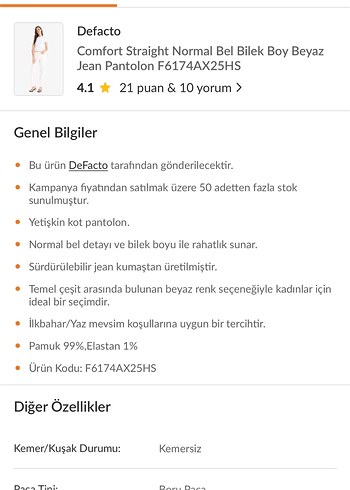 Defacto Beyaz Comfort Straight Jean - Görsel 7