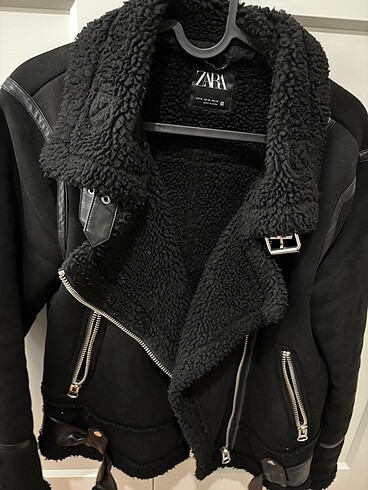 m Beden Zara siyah biker mont