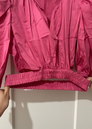 Pembe Kemerli Mini Bluz - Görsel 2