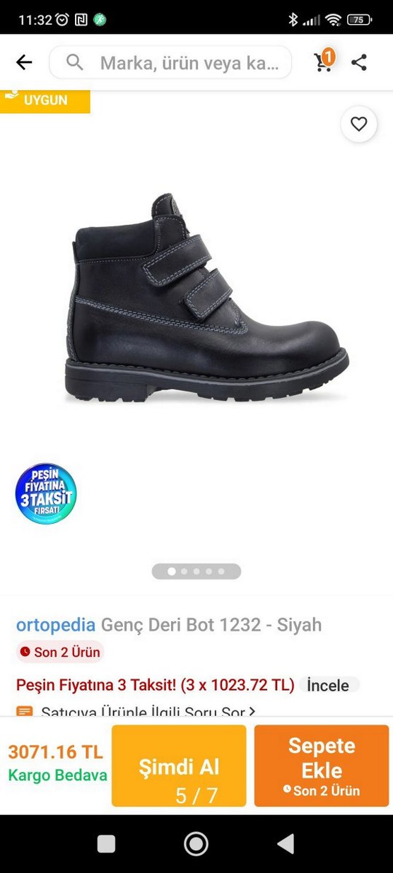 Tokalı Siyah Erkek Çocuk Botu - Görsel 2