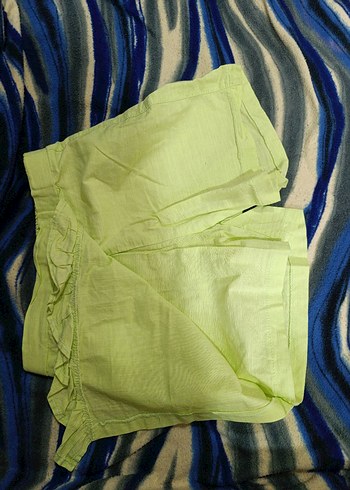 Yeşil Keten Şort etek - Görsel 2