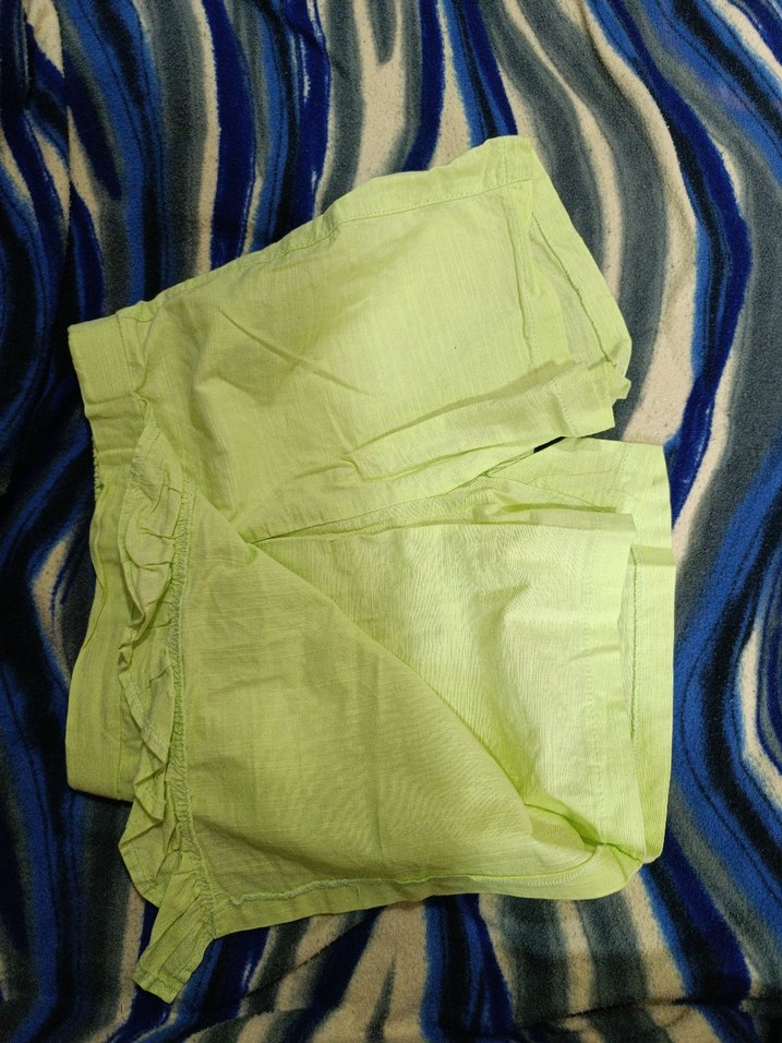 Yeşil Keten Şort etek - Görsel 2