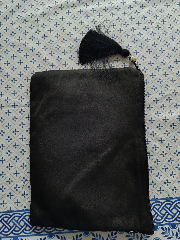 Boncuk İşlemeli Siyah Bohem Kadın Portföy Çanta - Görsel 2