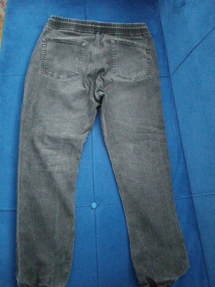 Gri Erkek Bol Kesim Kot Pantolon - Görsel 4