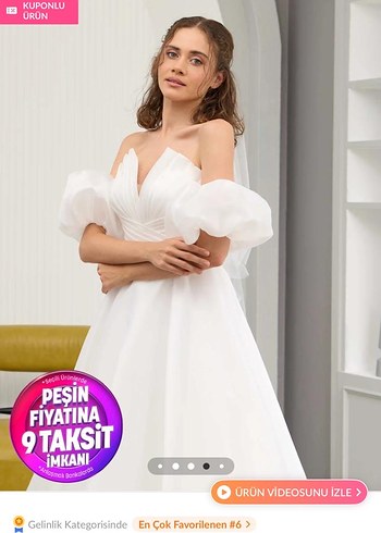 Gelinlik Straplez A Kesim Uzun Beyaz Gelinlik