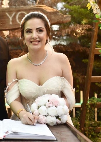m Beden beyaz Renk Helen Çiçek Detaylı Gelinlik