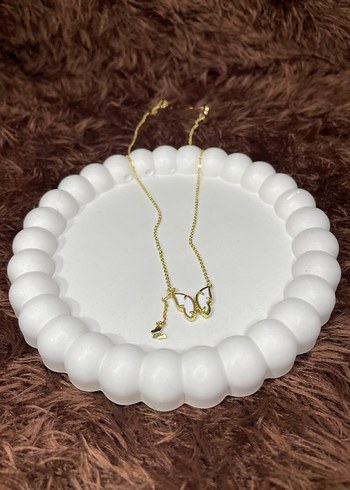 Altın Renk Zincir Detaylı Kelebek Kolye - Görsel 2