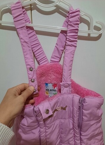 9-12 Ay Beden pembe Renk Kar tulumu