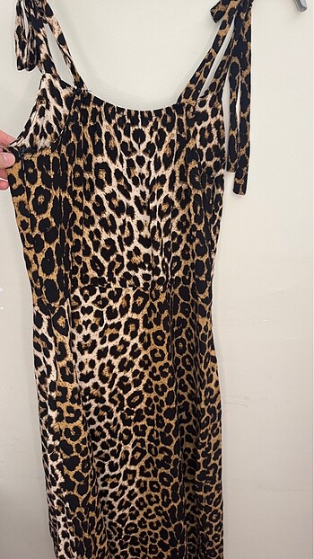 m Beden Leopar Elbise