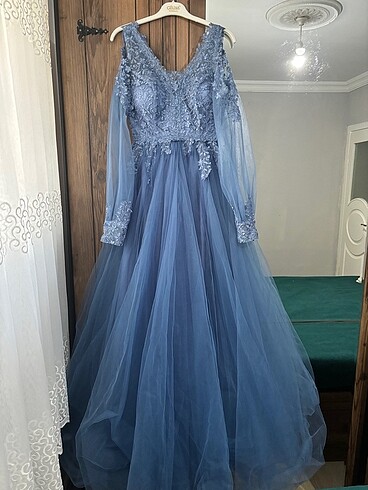 l Beden mavi Renk 1000 Tl Nişan Elbisesi-Nikah Elbisesi