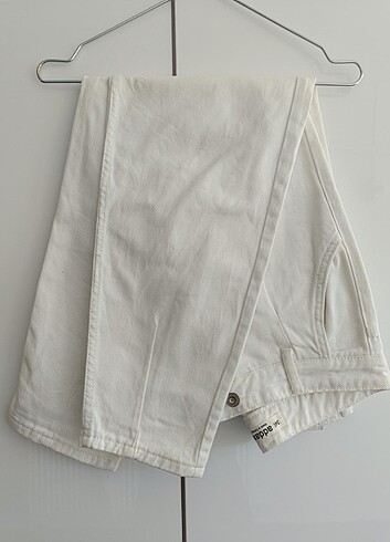Addax kadın beyaz mom jeans