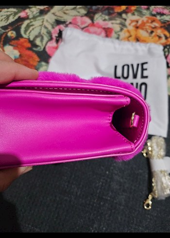 Love Moschino Pembe Kürklü kol-el Çantası - Görsel 2