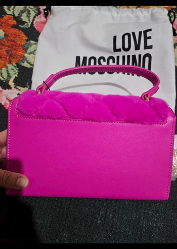 Love Moschino Pembe Kürklü kol-el Çantası - Görsel 5