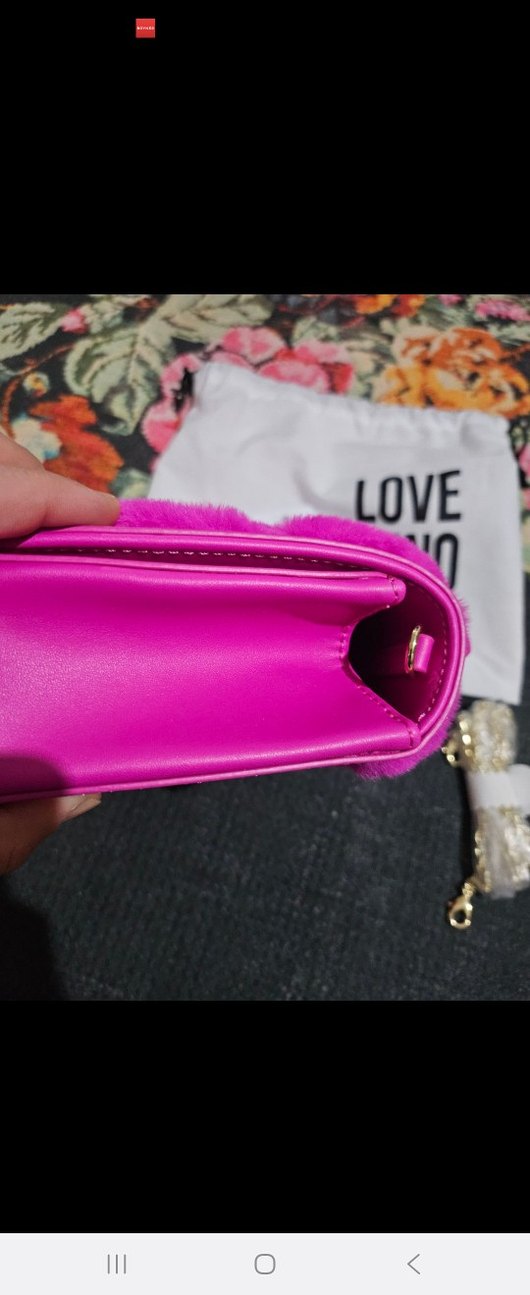 Love Moschino Pembe Kürklü kol-el Çantası - Görsel 2