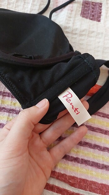 38 Beden siyah Renk Penti Siyah Bikini Üstü