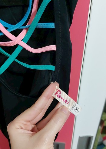 Siyah Strappy Kadın Mayo - Görsel 3