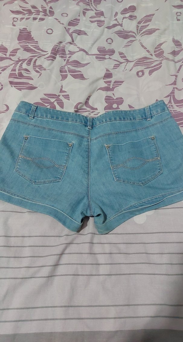 Kadın Mavi Mini Denim Şort - Görsel 3
