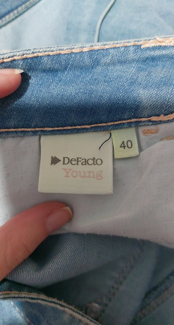 Kadın Mavi Mini Denim Şort - Görsel 2