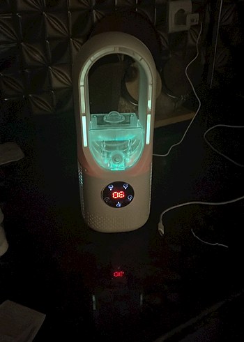 Beyaz Hava Nemlendirici ve soğutma fanlı vantilatör. Işıklı hız - Görsel 2