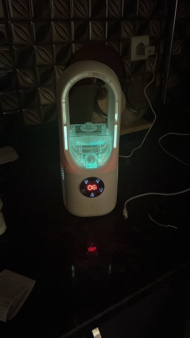 Beyaz Hava Nemlendirici ve soğutma fanlı vantilatör. Işıklı hız - Görsel 2