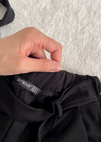 Siyah Kemerli Kadın Kumaş Pantolon - Görsel 5