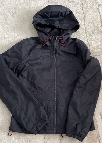 Fermuarlı Gri yağmurluk - Görsel 6