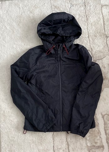 Fermuarlı Gri yağmurluk - Görsel 5