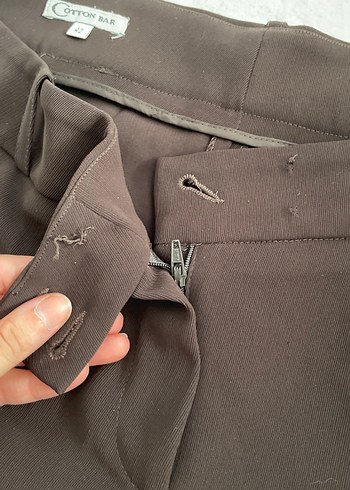 Kahverengi Kemerli Kadın Kumaş Pantolon - Görsel 6