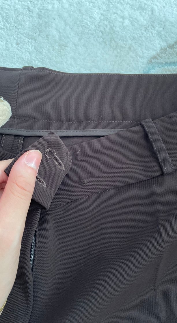 Kahverengi Kemerli Kadın Kumaş Pantolon - Görsel 5