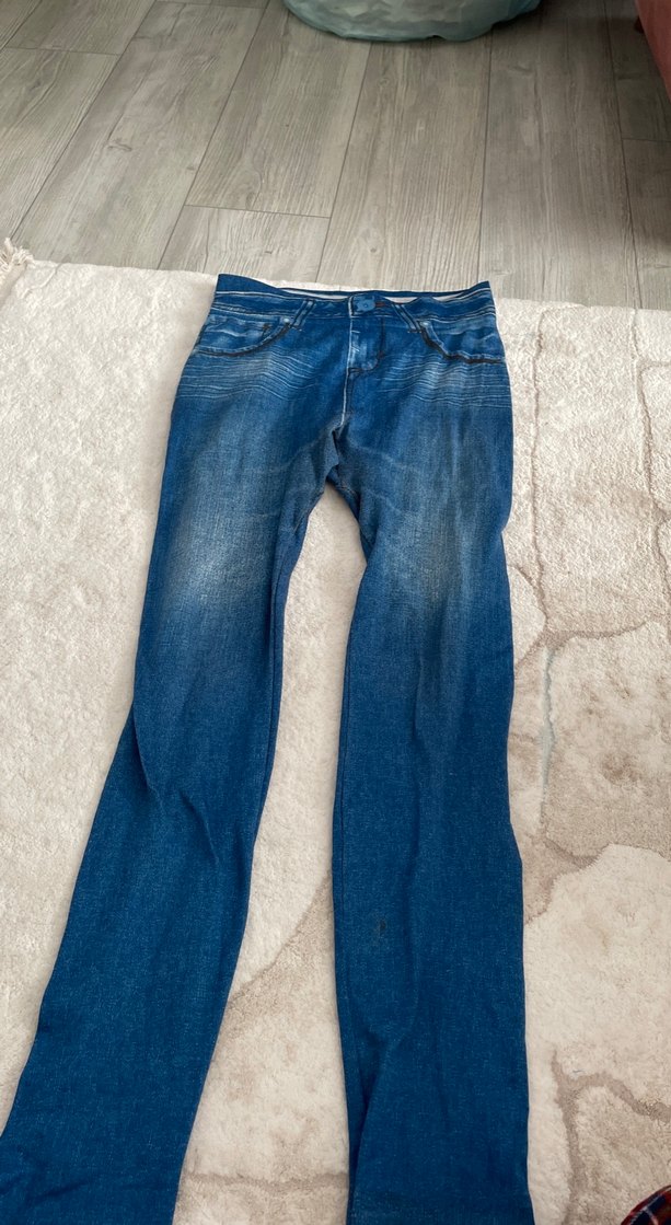 Kadın Mavi Kürklü tayt - Görsel 3