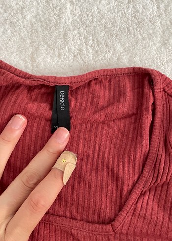 Bordo Triko Kadın Uzun Kollu Bluz - Görsel 3