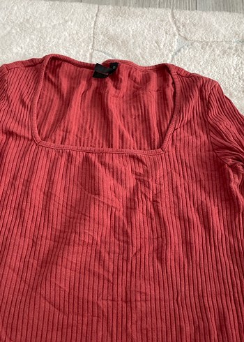 Bordo Triko Kadın Uzun Kollu Bluz - Görsel 2