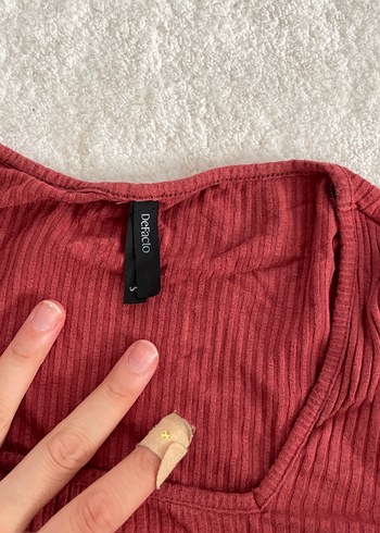 Bordo Triko Kadın Uzun Kollu Bluz - Görsel 4