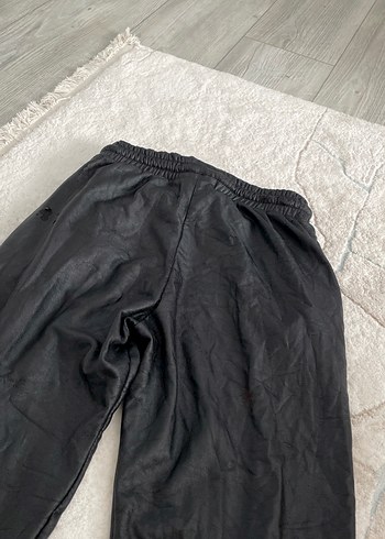 Kadın Siyah Deri Bol Kesim Midi Pantolon - Görsel 10