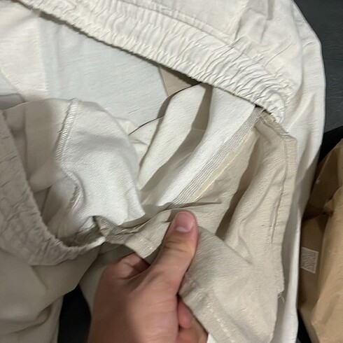 34 Beden beyaz Renk Keten pantolon