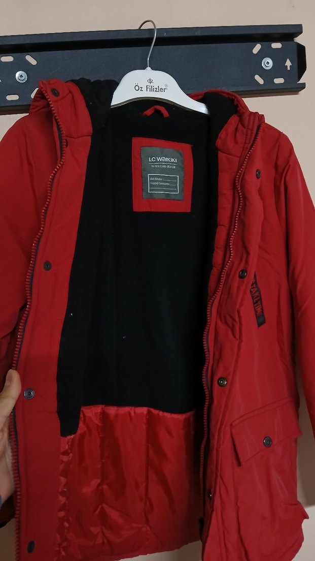 Koyu Kırmızı Erkek Çocuk Düğmeli Street Wear Ceket - Görsel 3