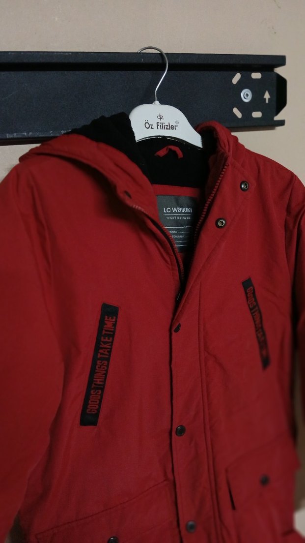 Koyu Kırmızı Erkek Çocuk Düğmeli Street Wear Ceket - Görsel 2