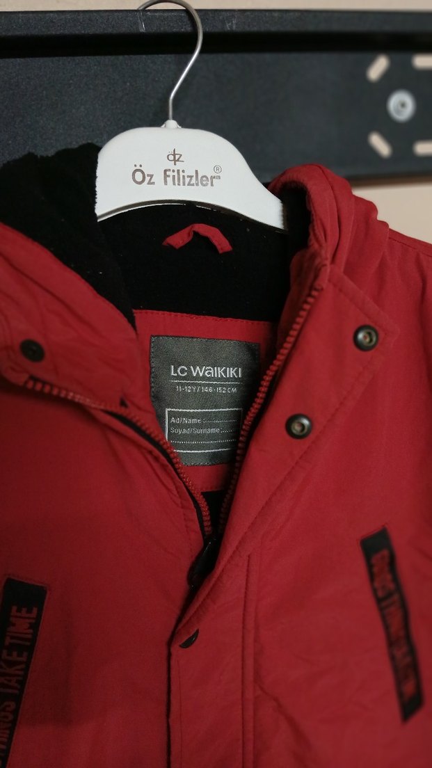 Koyu Kırmızı Erkek Çocuk Düğmeli Street Wear Ceket - Görsel 4